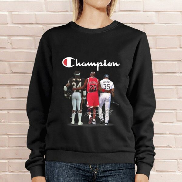 Best Champion Chicago Bears Walter Payton Chicago Bulls Michael Jordan Chicago White Sox Frank Thomas Signatures Shirt