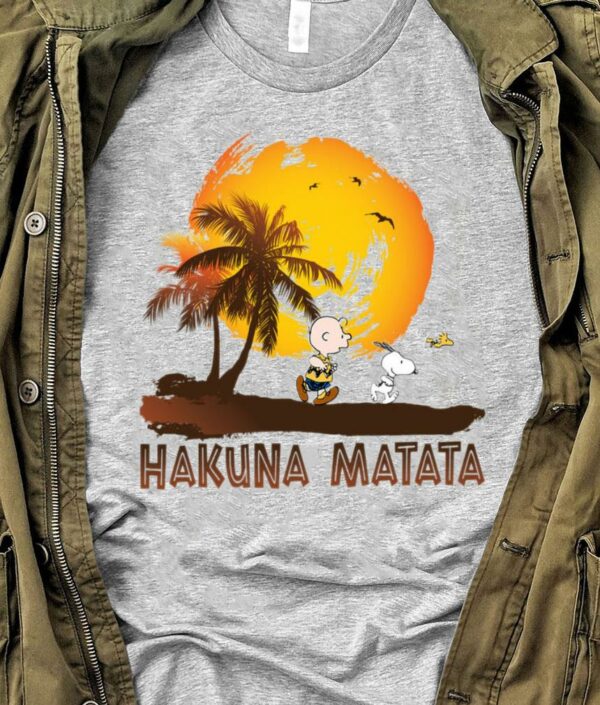 Official Charlie Brown Snoopy Woodstock Hakuna Matata The Lion King Shirt