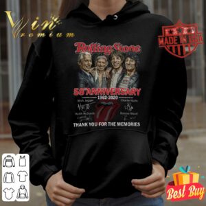 Awesome Charlie Watts Rolling Stones 58th Anniversary 1962-2020 Signatures Thank Memories Shirt, Mick Jagger, Keith Richards, Ronnie Wood 3