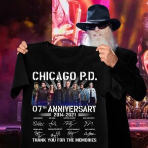 Awesome Chicago P.D. 07th anniversary 2014-2021 thank you for the memories signatures shirt 2