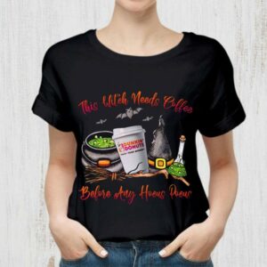Hot Dunkin Donuts Halloween This Witch Needs Coffee Before Any Hocus Pocus Shirt