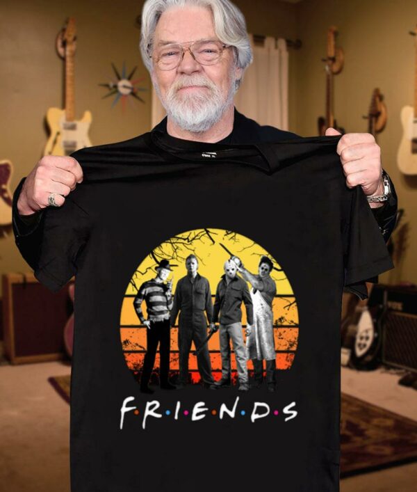 Hot Halloween Friends Horror Movies Characters Vintage Shirt
