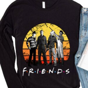 Hot Halloween Friends Horror Movies Characters Vintage Shirt 3