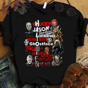 Hot Halloween Horror Films Characters Chucky Jason Leatherface Michael Freddy Pennywise Shirt