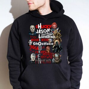 Hot Halloween Horror Films Characters Chucky Jason Leatherface Michael Freddy Pennywise Shirt 3