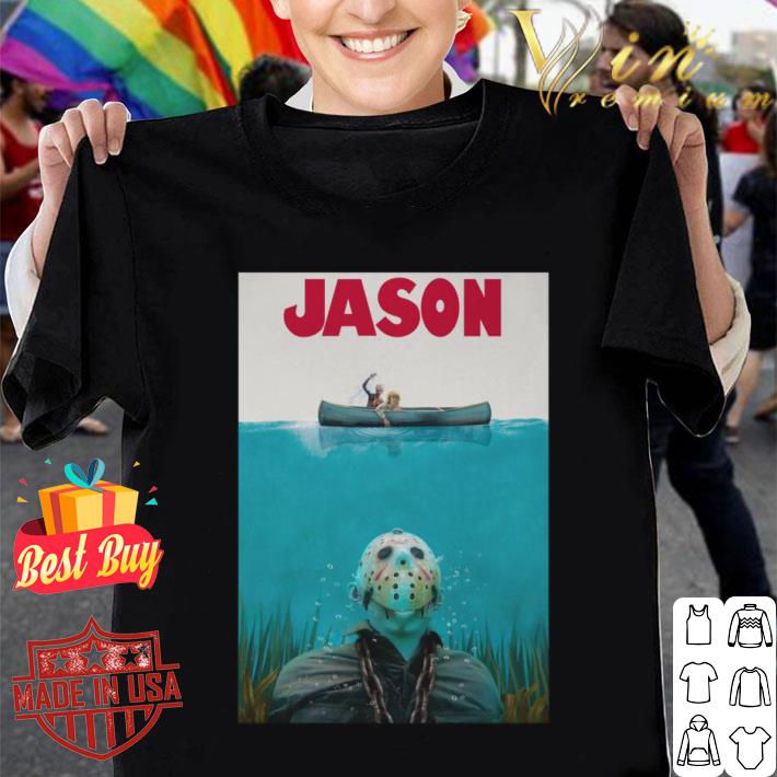 Hot Halloween Jason Voorhees Mashup Jaws Poster Shirt Halloween Jason Voorhees Mashup Jaws Poster Shirt 1 - Hot Halloween Jason Voorhees Mashup Jaws Poster Shirt
