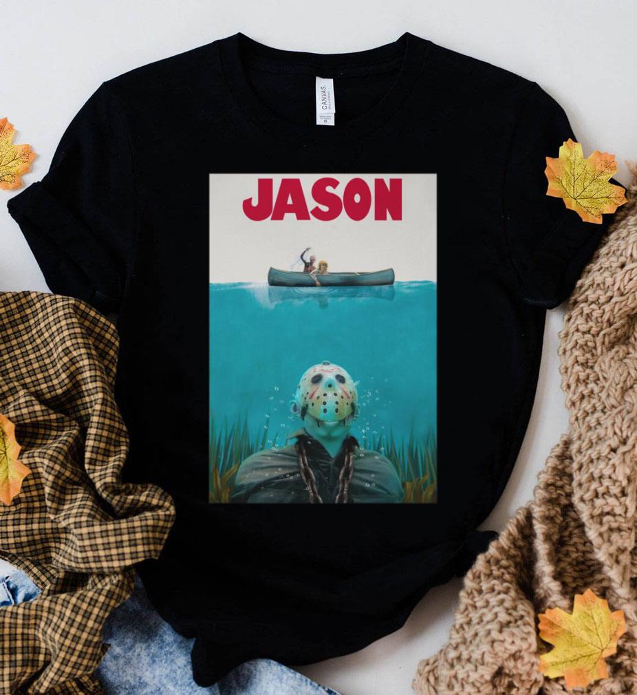Hot Halloween Jason Voorhees Mashup Jaws Poster Shirt Halloween Jason Voorhees Mashup Jaws Poster Shirt 2 - Hot Halloween Jason Voorhees Mashup Jaws Poster Shirt