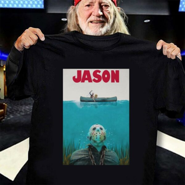 Hot Halloween Jason Voorhees Mashup Jaws Poster Shirt
