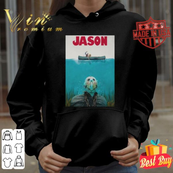 Hot Halloween Jason Voorhees Mashup Jaws Poster Shirt