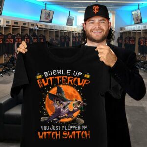Premium Halloween Owl Buckle Up Buttercup You Just Flipped My Witch Switch Shirt 1
