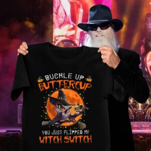 Premium Halloween Owl Buckle Up Buttercup You Just Flipped My Witch Switch Shirt 2
