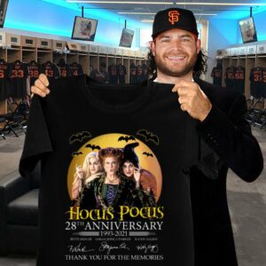 Awesome Hocus Pocus 28th Anniversary 1993-2021 Signed Thank You For The Memories Shirt, Bette Midler, Sarah Jessica Parker Kathy Najimy