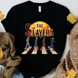 Premium Horror Movies Characters The Slayers Abbey Road Halloween Shirt