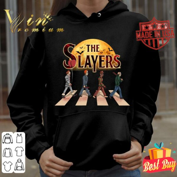 Premium Horror Movies Characters The Slayers Abbey Road Halloween Shirt