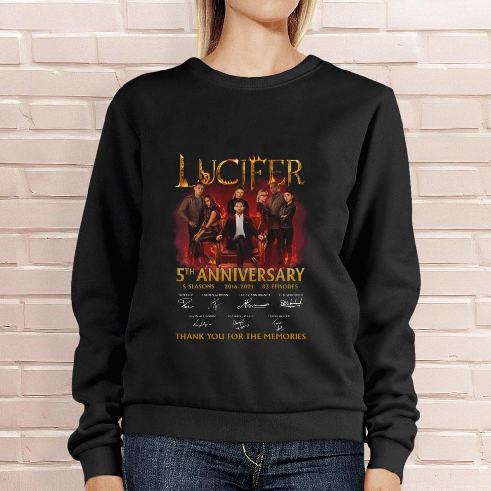 Funny Lucifer TV Series 5th anniversary 5 seasons 2016-2021 83 episodes signatures thank memories shirt Lucifer TV Series 5th anniversary 5 seasons 2016 2021 83 episodes signatures thank memories shirt 4 - Funny Lucifer TV Series 5th anniversary 5 seasons 2016-2021 83 episodes signatures thank memories shirt