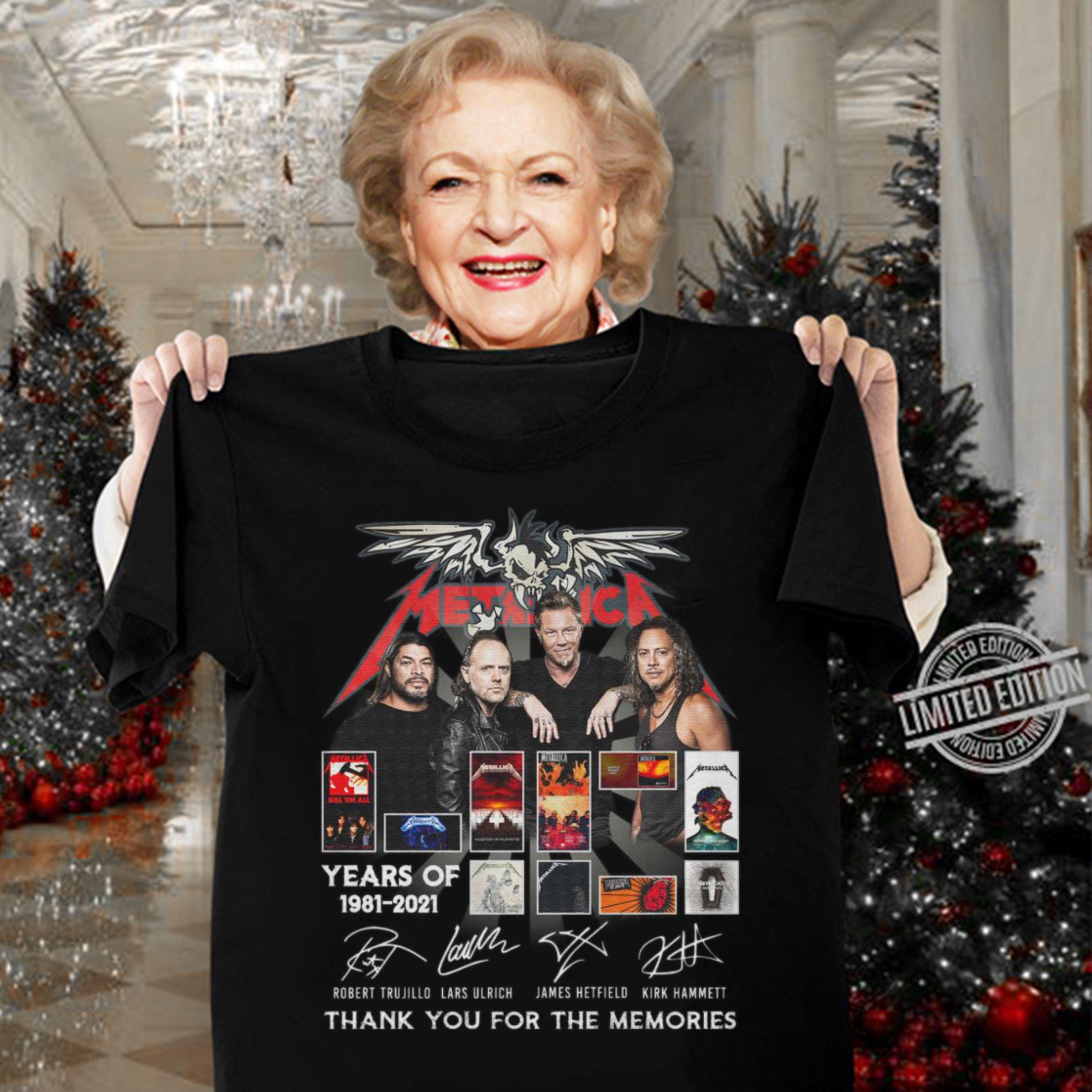 Premium Metallica band 40 Years Of 1981-2021 Thank You For The Memories Signatures Shirt Metallica band 40 Years Of 1981 2021 Thank You For The Memories Signatures Shirt 3 - Premium Metallica band 40 Years Of 1981-2021 Thank You For The Memories Signatures Shirt