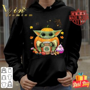 Funny Pumpkin Baby Yoda Starbucks Coffee Halloween Shirt 3