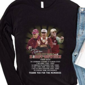 Original RIP Bobby Bowden Florida State Seminoles 1929-2021 Signature Thank You For The Memories Shirt 3