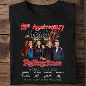 Hot RIP Charlie Watts 59th anniversary The Rolling Stones World Tour 2021 signatures thank you memories shirt