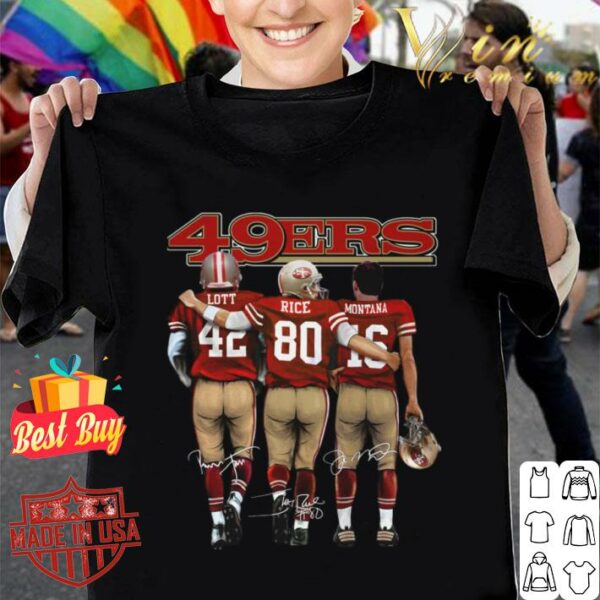 Hot San Francisco 49ers Legend Players Signatures Shirt, Ronnie Lott, Jerry Rice, Joe Montana