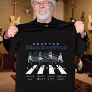 Best Seattle Seahawks Abbey Road Signatures Shirt, Russell Wilson, Steve Largent, Walter Jones, Marshawn Lynch 2