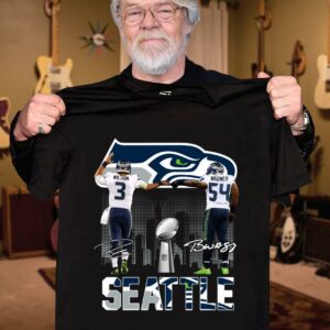 Awesome Seattle Seahawks Russell Wilson Bobby Wagner Signatures Shirt 2