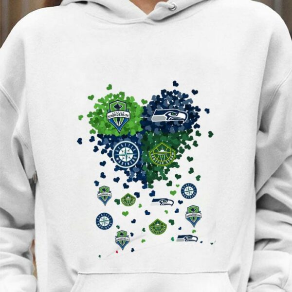Original Seattle Sports Teams Tiny Hearts Shape Seattle Mariners Seattle Seahawks Seattle Storm Seattle Sounders FC Shirt