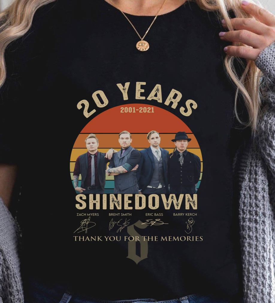 Funny Shinedown Band Member 20 Years 2001-2021 Signed Thank Memories Vintage Shirt Shinedown Band Member 20 Years 2001 2021 Signed Thank Memories Vintage Shirt 2 - Funny Shinedown Band Member 20 Years 2001-2021 Signed Thank Memories Vintage Shirt