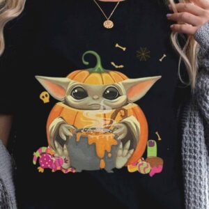 Funny Star Wars Baby Yoda Pumpkin Halloween Shirt 1