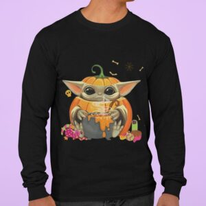 Funny Star Wars Baby Yoda Pumpkin Halloween Shirt 2