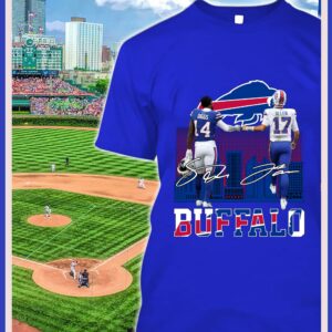 Official Stefon Diggs Josh Allen Buffalo Bills Signatures Shirt