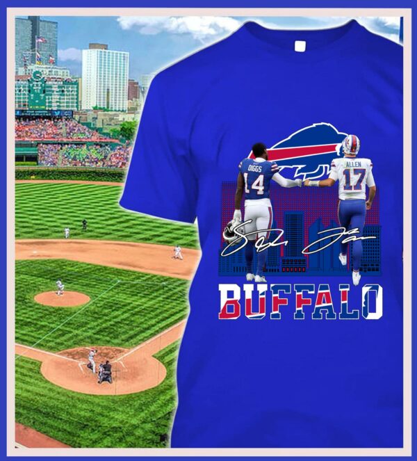 Official Stefon Diggs Josh Allen Buffalo Bills Signatures Shirt