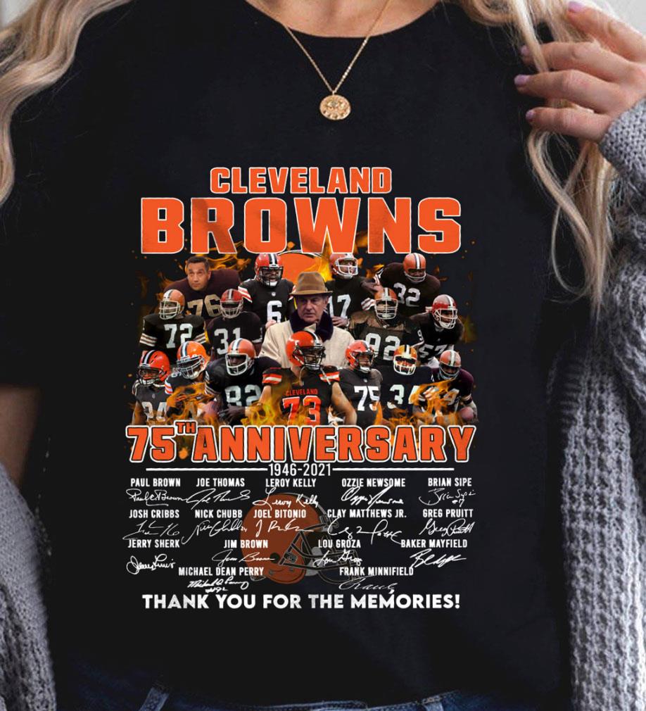 Original Team NFL Cleveland Browns 75th anniversary 1946-2021 Signatures Thank You For The Memories Shirt Team NFL Cleveland Browns 75th anniversary 1946 2021 Signatures Thank You For The Memories Shirt 2 - Original Team NFL Cleveland Browns 75th anniversary 1946-2021 Signatures Thank You For The Memories Shirt