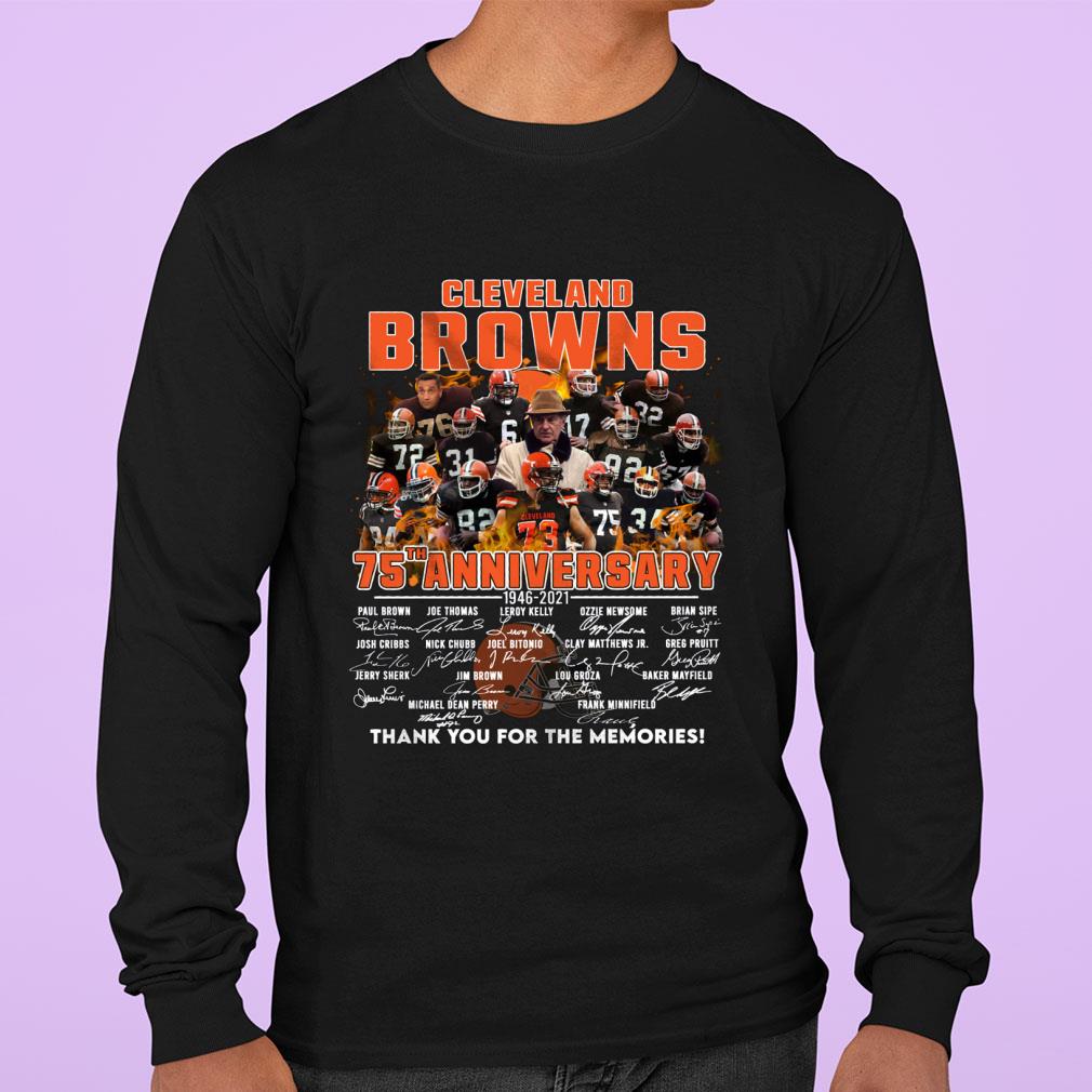 Original Team NFL Cleveland Browns 75th anniversary 1946-2021 Signatures Thank You For The Memories Shirt Team NFL Cleveland Browns 75th anniversary 1946 2021 Signatures Thank You For The Memories Shirt 3 - Original Team NFL Cleveland Browns 75th anniversary 1946-2021 Signatures Thank You For The Memories Shirt