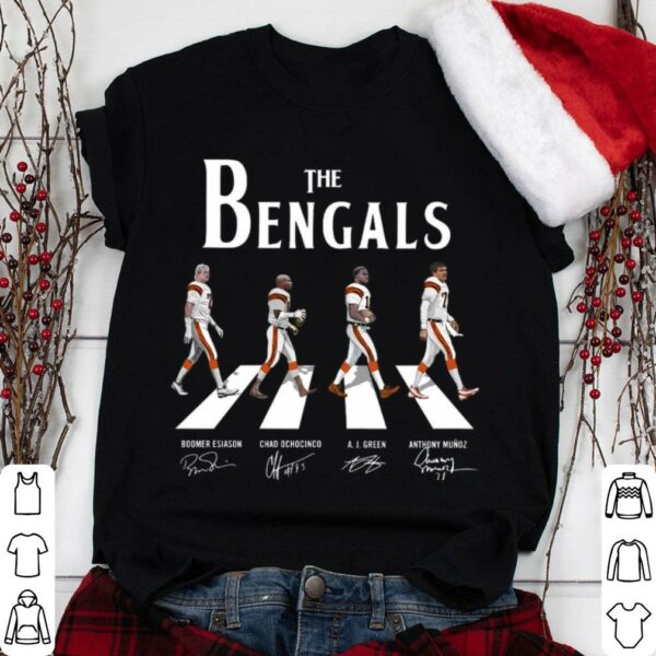 Official The Bengals Abbey Road Cincinnati Bengals Signatures Shirt, Boomer Esiason, Chad Ochocinco, A. J. Green, Anthony Munoz