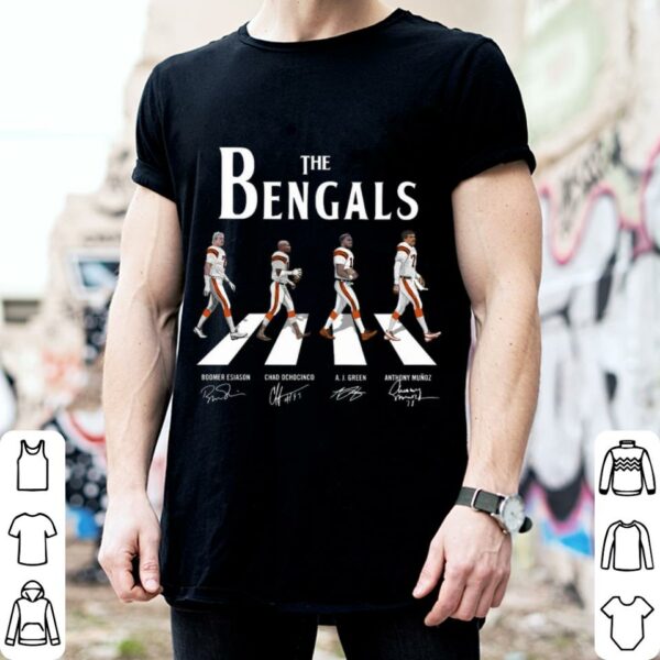 Official The Bengals Abbey Road Cincinnati Bengals Signatures Shirt, Boomer Esiason, Chad Ochocinco, A. J. Green, Anthony Munoz