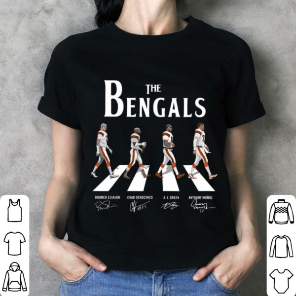 Official The Bengals Abbey Road Cincinnati Bengals Signatures Shirt, Boomer Esiason, Chad Ochocinco, A. J. Green, Anthony Munoz