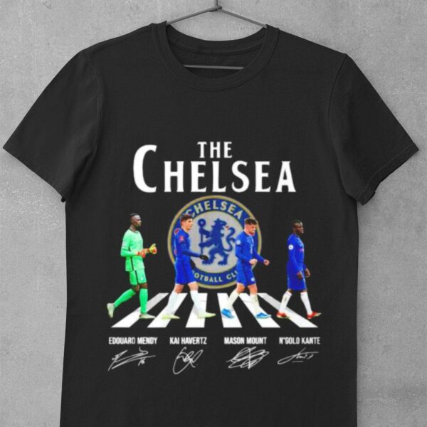 Official The Chelsea FC Abbey Road Signatures Shirt, Edouard Mendy, Kai Havertz, Mason Mount, N Golo Kante