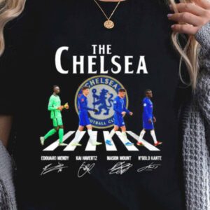 Official The Chelsea FC Abbey Road Signatures Shirt, Edouard Mendy, Kai Havertz, Mason Mount, N Golo Kante