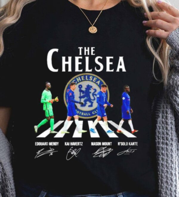 Official The Chelsea FC Abbey Road Signatures Shirt, Edouard Mendy, Kai Havertz, Mason Mount, N Golo Kante