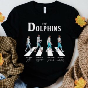Original The Miami Dolphins Abbey Road Signatures Shirt, Zach Thomas, Jason Taylor, Larry Csonka, Dan Marino