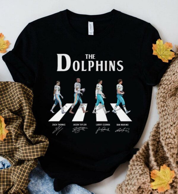 Original The Miami Dolphins Abbey Road Signatures Shirt, Zach Thomas, Jason Taylor, Larry Csonka, Dan Marino