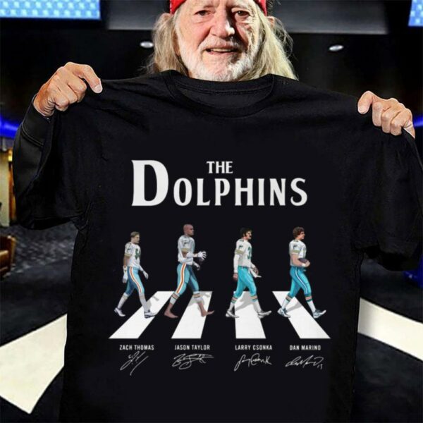 Original The Miami Dolphins Abbey Road Signatures Shirt, Zach Thomas, Jason Taylor, Larry Csonka, Dan Marino