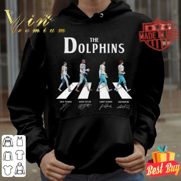 Original The Miami Dolphins Abbey Road Signatures Shirt, Zach Thomas, Jason Taylor, Larry Csonka, Dan Marino