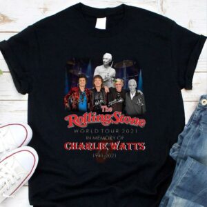 Official The Rolling Stones Band World Tour 2021 In Memory Of Charlie Watts 1941-2021 Signatures shirt