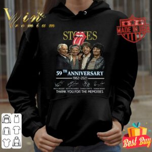 Awesome The Rolling Stones band 59th anniversary 1962-2021 Charlie Watts signatures shirt, Mick Jagger, Keith Richards, Ronnie Wood 3