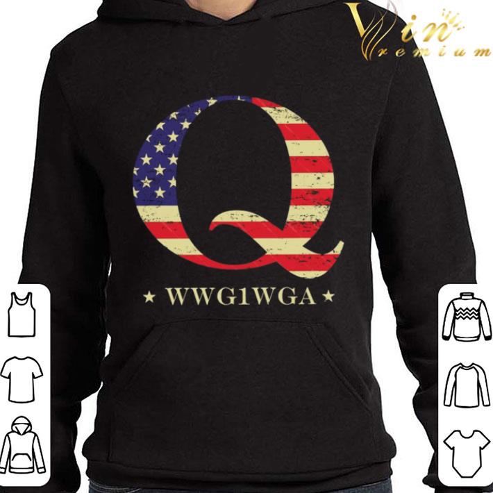Q WWG1WGA QAnon American Flag shirt
