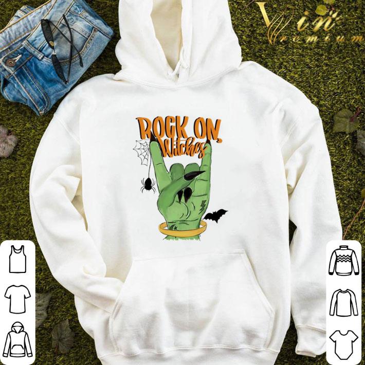 Hand witch Rock on Witches Halloween shirt