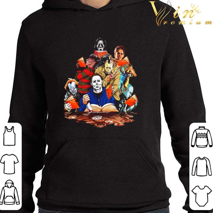 Horror movie characters reading books shirt