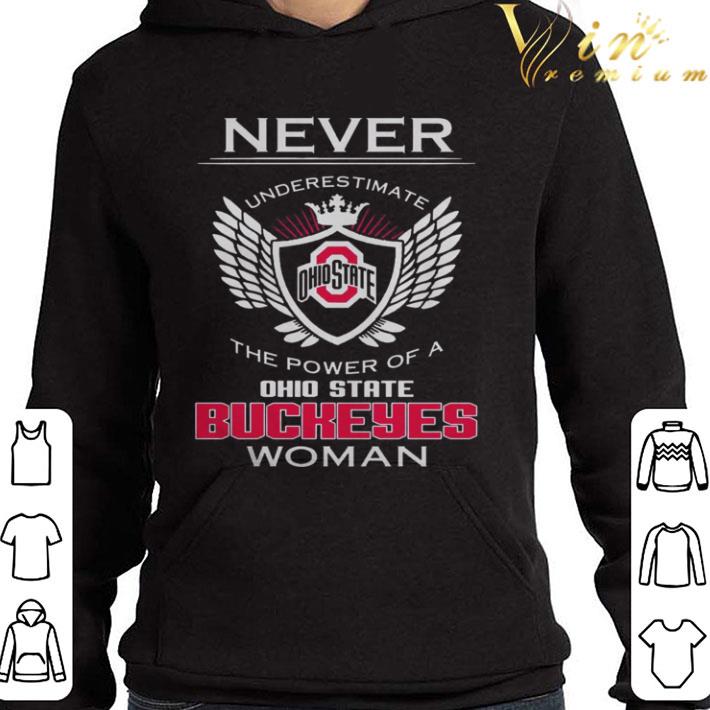 Never Underestimate The Power Of A Ohio State Buckeyes Woman shirt